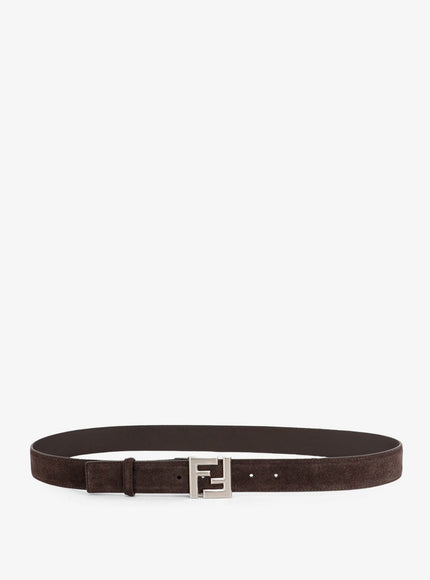 Fendi Squared Ff Suede Belt Moka+Ebano+P P Sat