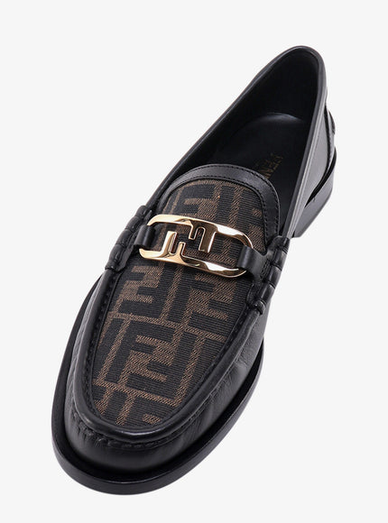Fendi Leather Loafer With Ff Print Insert