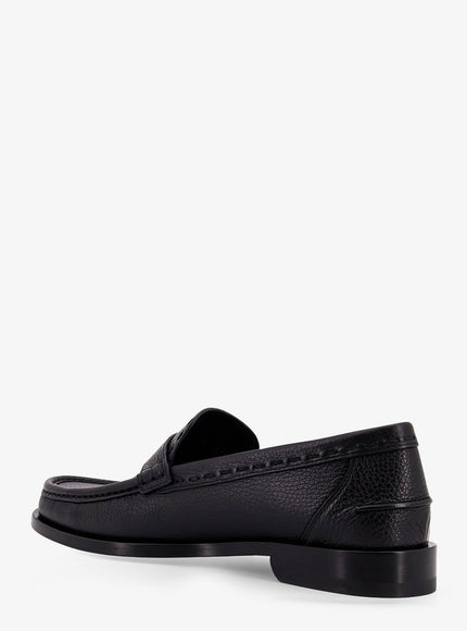 Fendi Ff Metal Leather Loafers