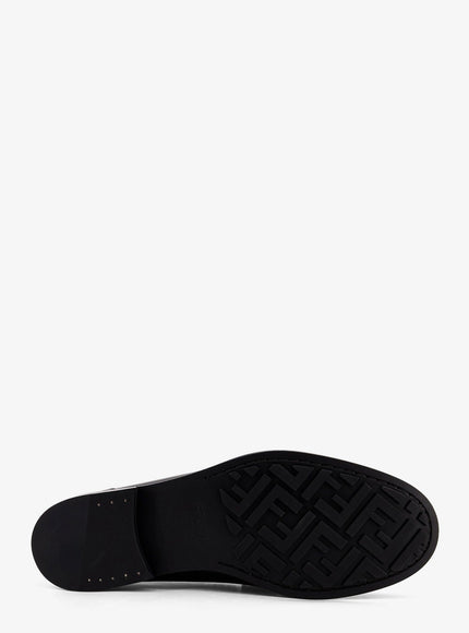Fendi Ff Metal Leather Loafers