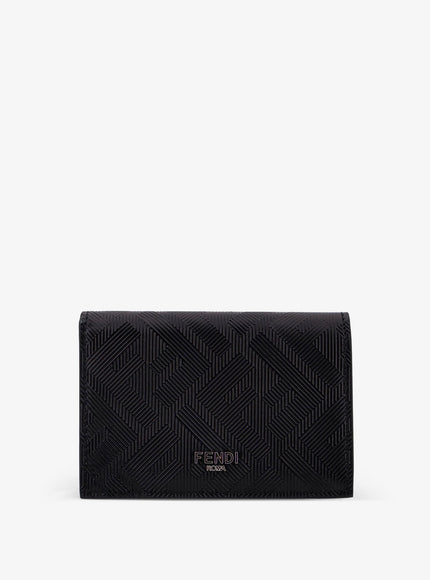 Fendi Business Leather Card Holder Uni Nero
