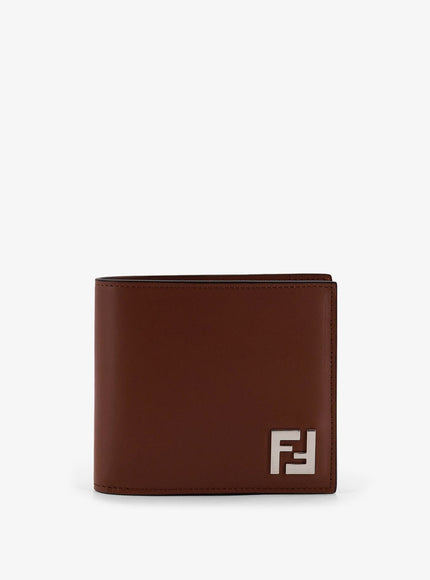 Fendi Leather And Ff Jacquard Fabric Bifold Wallet Uni Nero
