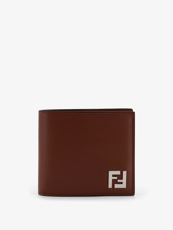 Fendi Leather And Ff Jacquard Fabric Bifold Wallet Uni Nero