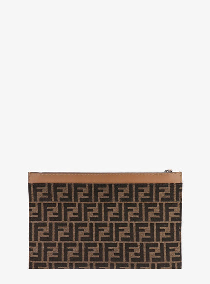 Fendi Ff Jacquard Fabric Clutch