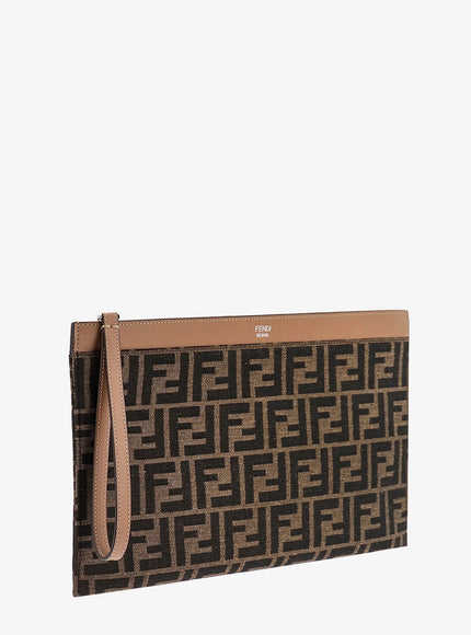 Fendi Ff Jacquard Fabric Clutch