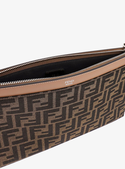 Fendi Ff Jacquard Fabric Clutch