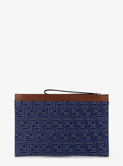 Fendi Ff Jacquard Fabric Clutch