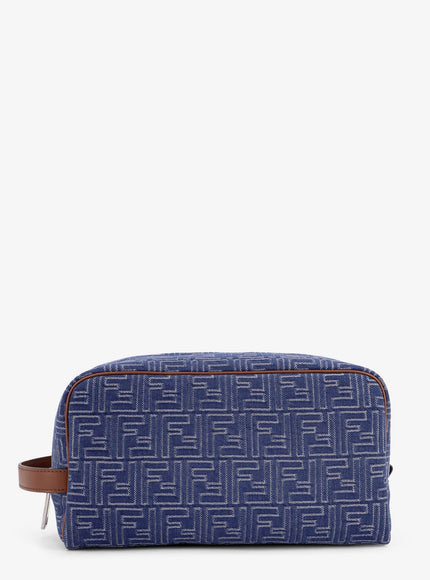 Fendi Ff Jacquard Fabric Medium Beauty Case Uni Stone