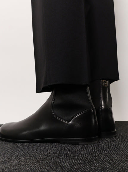 Fendi Chelsea Squared Ff Leather Boots