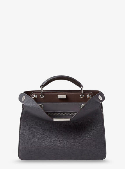 Fendi Peekaboo Iseeu Small Leather Crossbody Bag Uni Asfsabbia