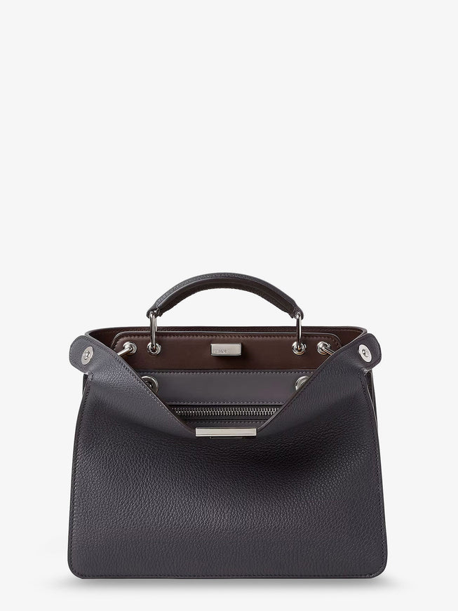 Fendi Peekaboo Iseeu Small Leather Crossbody Bag Uni Asfsabbia