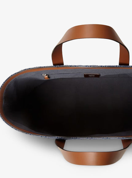 Fendi Ff Jacquard Tote Bag With Denim Effect