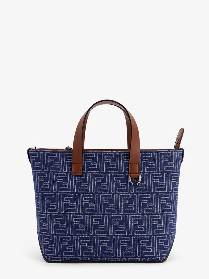 Fendi Leather Small Shopping Bag Uni Stone