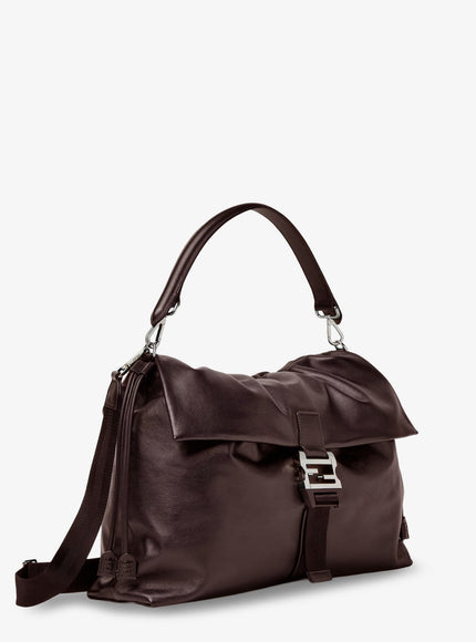 Fendi Fendi Flux Maxi Messenger Leather Crossbody Bag