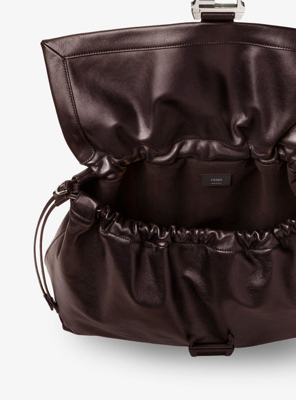 Fendi Fendi Flux Maxi Messenger Leather Crossbody Bag