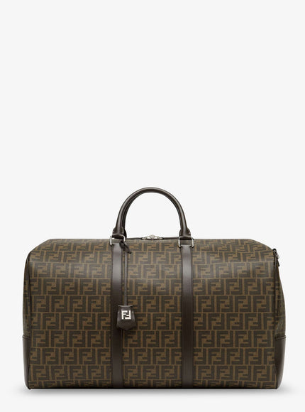 Fendi Large Duffle Ff Ff Fabric Travel Bag Uni Tab.mr+Ebano+P