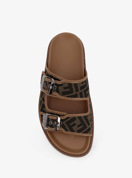 Fendi Feel Jacquard Ff Fabric Sandals