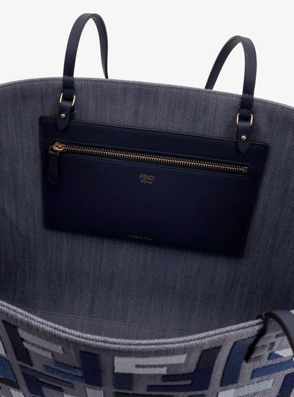 Fendi Roll Large Jacquard Ff Fabric Tote Bag