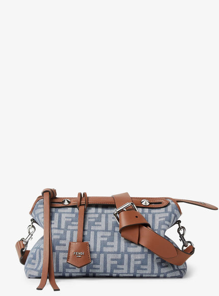 Fendi By The Way Soft Medium Ff Jacquard Denim Crossbody Bag Uni Mirto+Dark Nut+P