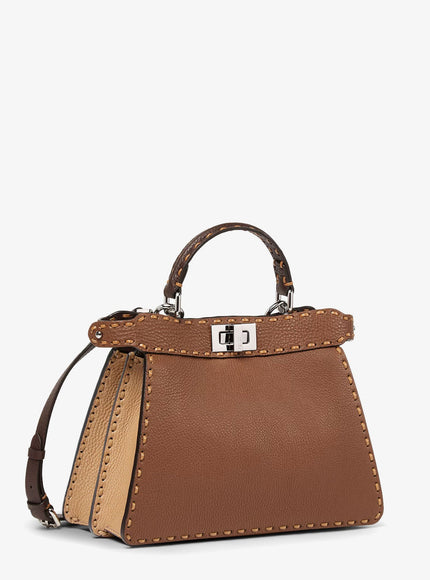 Fendi Peekaboo Iseeu Small Leather Shoulder Bag With Selleria Macro Stitching