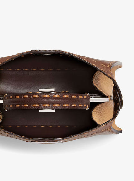 Fendi Peekaboo Iseeu Small Leather Shoulder Bag With Selleria Macro Stitching