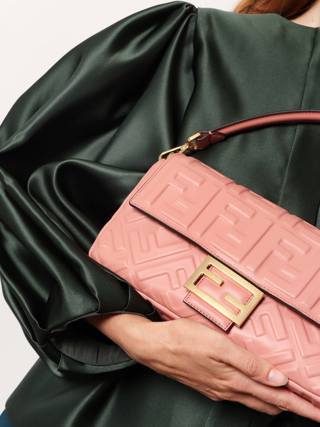 Fendi Mykonos Baguette Leather Shoulder Bag