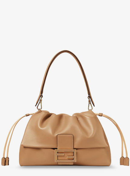 Fendi Mamma Baguette Large Leather Shoulder Bag Uni Cappuccino+Os