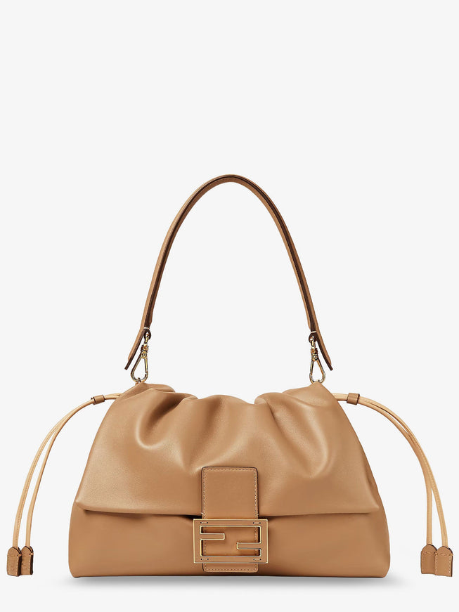 Fendi Mamma Baguette Large Leather Shoulder Bag Uni Cappuccino+Os