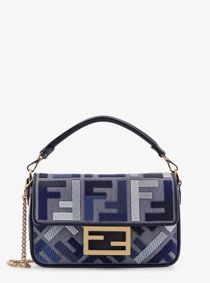 Fendi Baguette Mini Leather Shoulder Bag With Fendi Leo Print Uni Mirto+Mlc+Os