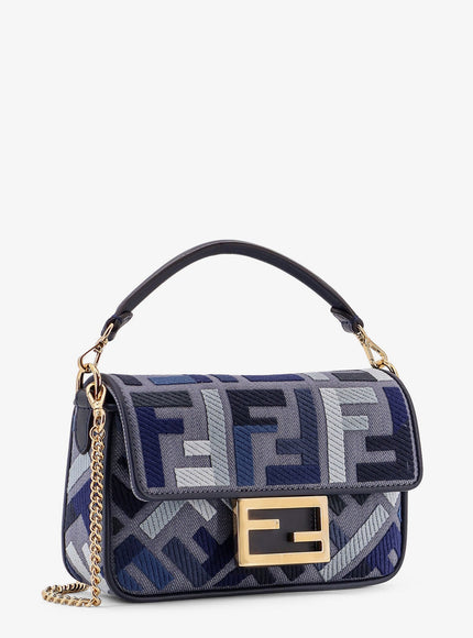 Fendi Baguette Mini Leather Shoulder Bag With Fendi Leo Print