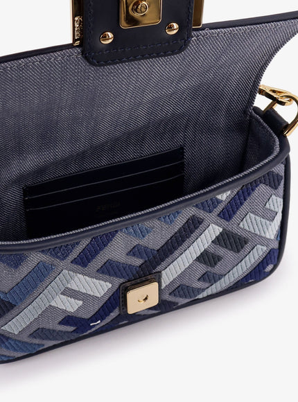 Fendi Baguette Mini Leather Shoulder Bag With Fendi Leo Print