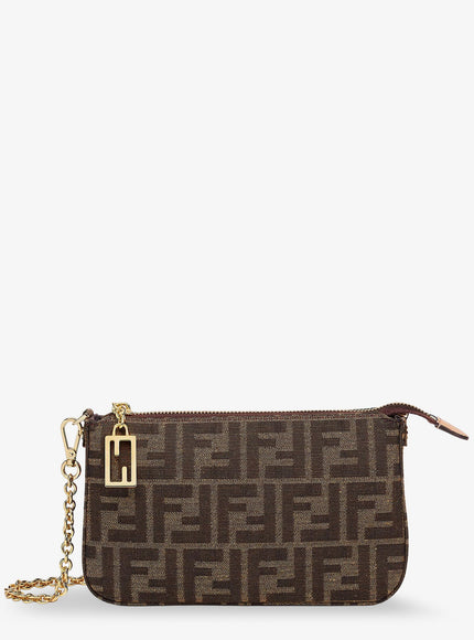 Fendi Ff Jacquard Fabric Pouch Baguette Uni Tab.mr+Sand+Os