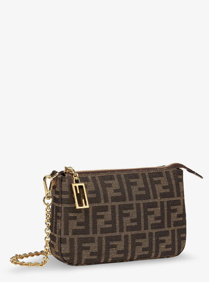 Fendi Ff Jacquard Fabric Pouch Baguette