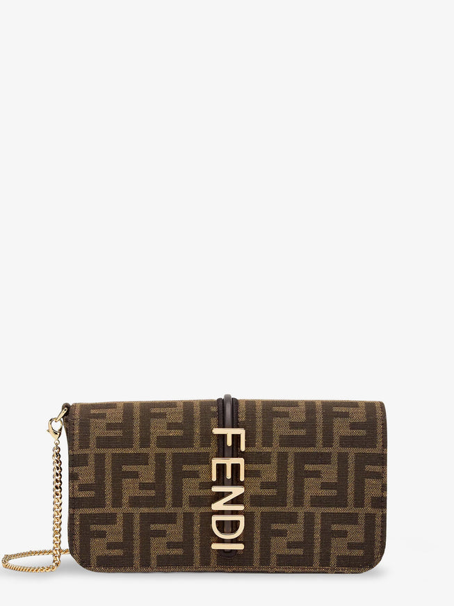 Fendi Wallet On Chain Ff Jacquard Fabric Wallet/Bag Uni Tabacco