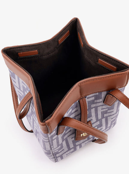 Fendi Origami Mini Ff Jacquard Fabric And Leather Shoulder Bag