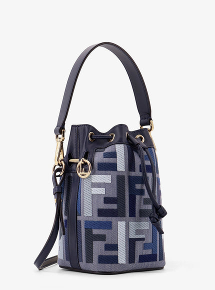 Fendi Mini Mon Tresor Ff Jacquard Fabric And Leather Bucket Bag