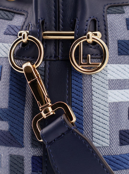 Fendi Mini Mon Tresor Ff Jacquard Fabric And Leather Bucket Bag