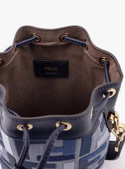 Fendi Mini Mon Tresor Ff Jacquard Fabric And Leather Bucket Bag