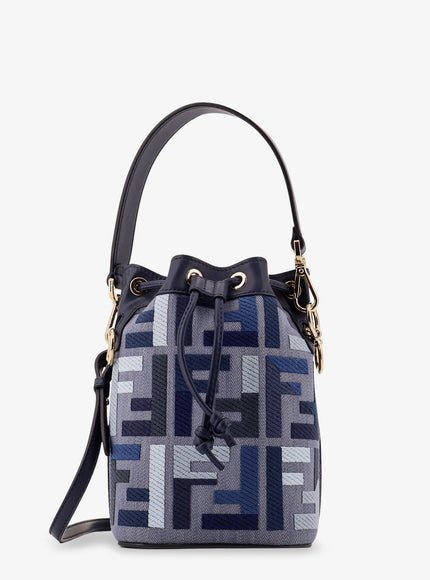 Fendi Mini Mon Tresor Ff Jacquard Fabric And Leather Bucket Bag Uni Mirto+Mlc+Os