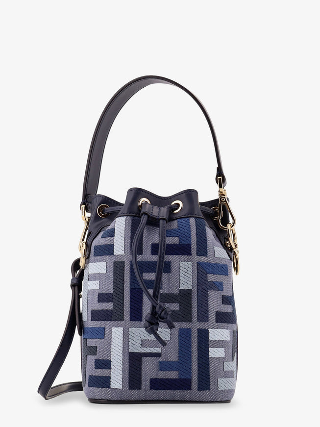 Fendi Mini Mon Tresor Ff Jacquard Fabric And Leather Bucket Bag Uni Mirto+Mlc+Os