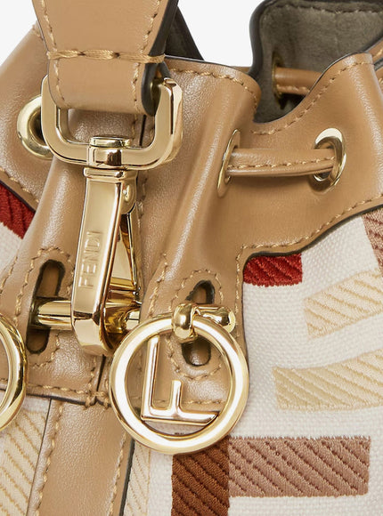 Fendi Mini Mon Tresor Ff Jacquard Fabric And Leather Bucket Bag