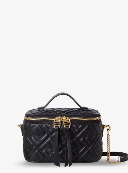 Fendi Fendi Vanity Leather Shoulder Bag Uni Nero+Oro Soft