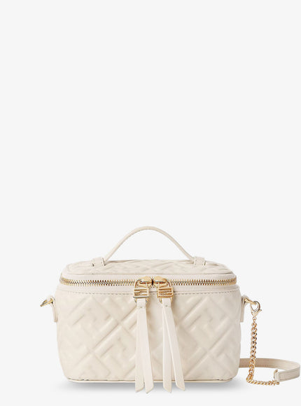 Fendi Fendi Vanity Leather Shoulder Bag Uni Camelia+Oro Soft