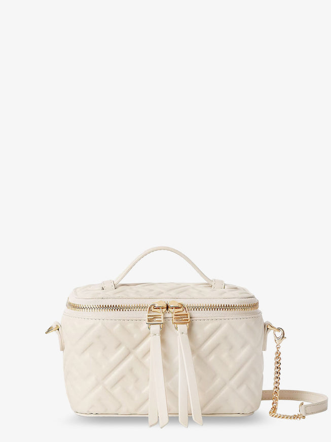 Fendi Fendi Vanity Leather Shoulder Bag Uni Camelia+Oro Soft