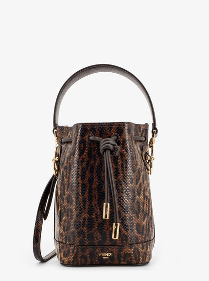 Fendi Mini Mon Tresor Bucket Bag With Fendi Leo Motif Uni Tabacco+Moro+Os