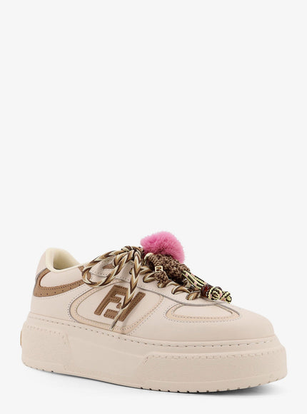 Fendi Match Leather Platform Sneakers With Charms