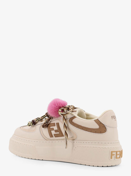 Fendi Match Leather Platform Sneakers With Charms