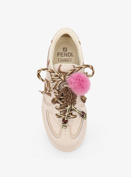 Fendi Match Leather Platform Sneakers With Charms