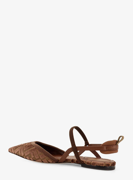 Fendi Ff Jacquard Velvet Slingback Ballerinas