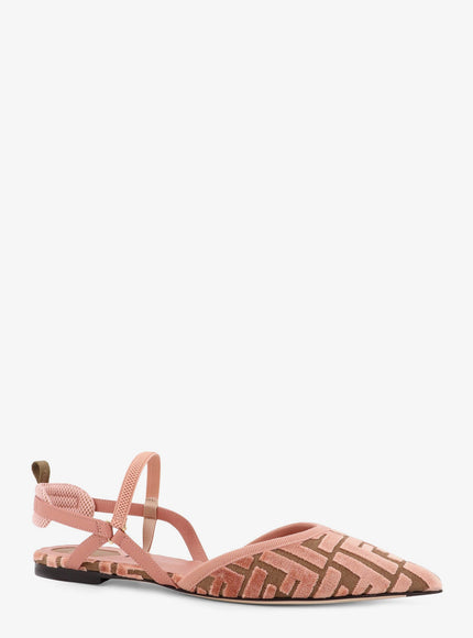 Fendi Ff Jacquard Velvet Slingback Ballerinas